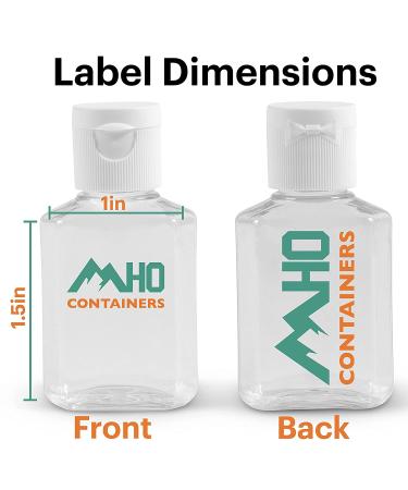 MHO Containers Clear Refillable Flip-Top Bottles 1 fl oz (30 mL) Set of 20 - BPA/Paraben-Free - Buy Online on GoSupps.com