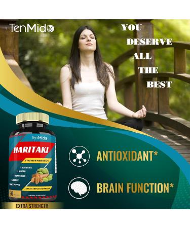 Tenmido Haritaki Supplements Extract Capsules with Turmeric Ginger Fenugreek Licorice Black Pepper | Nourishes Rejuvenates Body 3 Months Supply - Buy Online on GoSupps.com