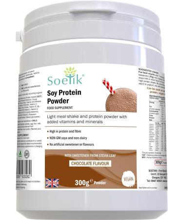 Soetik Chocolate Flavour Soy Protein Powder 300g - Vegan Friendly Supplement - Buy Online on GoSupps.com