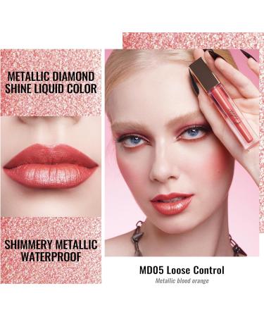  oulac Oulac 2 in 1 Metallic Glitter Lipstick 2 in 1 Lipstick and Eyeshadow 8 Hour Lasting Lightweight Highly Pigmented Water Resistant - Buy Online on GoSupps.com