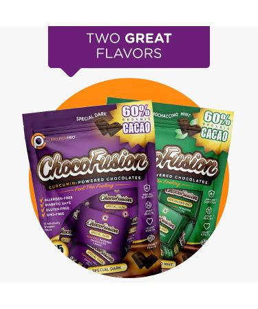 curcuminpro ChocoFusion Special Dark 2 Pack | The World's Only BioSoluble Curcumin | Made from Organic Turmeric | Vegan Allergen Free Sugar Free Keto Friendly Organic Non-GMO Chocolates - Buy Online on GoSupps.com