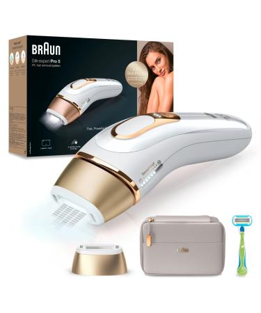 Braun IPL SILK Expert Pro 5 hair removal device for women/men visible hair removal designed in Germany Venus Extra Smooth razor alternative to laser hair removal PL5054 white/gold
