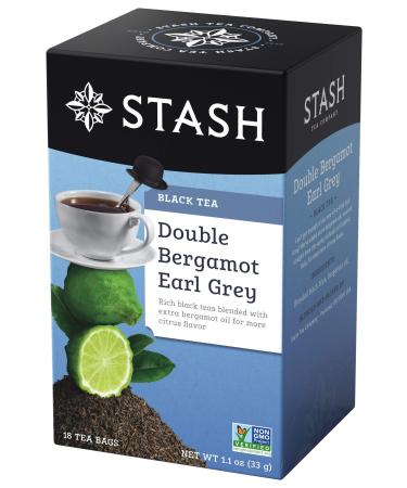 Stash Tea Black Tea Double Bergamot Earl Grey 18 Tea Bags 1.1 oz (33 g)