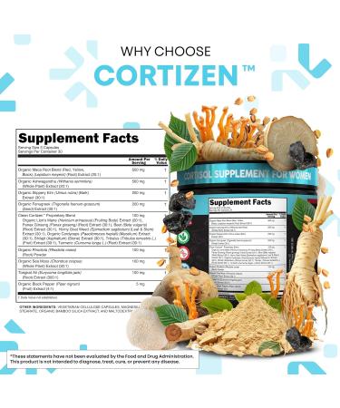 Clean Nutra Cortisol Supplements For Women | Maca Root Ashwagandha Cortisol Detox Manager Reducer + Slippery Elm Fenugreek Lions Mane Shilajit Rhodiola Sea Moss Tongkat Ali Cordyceps Ginseng Beet Root 1 - Buy Online on GoSupps.com