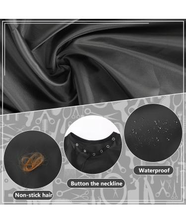 FEBSNOW Professional Hair Cutting Cape Kit - Waterproof Barber Cape with Neck Duster Brush & Adjustable Closure for Adults - Solid Black Salon Supplies - Buy Online on GoSupps.com