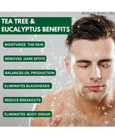 Tea Tree Oil and Eucalyptus Soap Bar - Made In U.K Tea Tree Antifungal Scrub Soap Bar for Acne Spots Blackheads | Paraben and Cruelty FREE - 100g - Buy Online on GoSupps.com