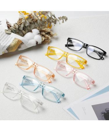 Cojwis 6-Pack Blue Light Filter Reading Glasses for Women - Rectangle Frame Spring Hinges Anti-Blue Ray 2.0x Magnification - Buy Online on GoSupps.com