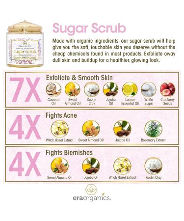 Organic Raw Sugar Scrub - Spa Quality Exfoliating Body Scrub with Coconut Oil & Jojoba Oil - Buy Online on GoSupps.com