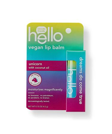 Hello Moisturizing Vegan Lip Balm - Unicorn | Beeswax Free | Petrolatum Free | Parabens Free | 0.15 oz - 1 Pack - Buy Online on GoSupps.com