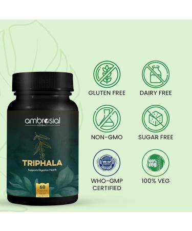 Buy Ambrosial Triphala - Vegan Digestive Support with Amla Haritaki & Bibhitaki | 60 Capsules Rich in Vitamin C & Antioxidants - Buy Online on GoSupps.com