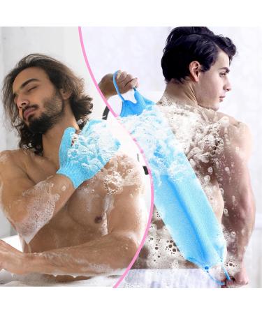 Buy Gjinxi Peeling Gloves & Back Scrubber - 2 Piece Washcloth Set for Exfoliation & Bathing Accessories (Blue) - International Shipping Available - Buy Online on GoSupps.com