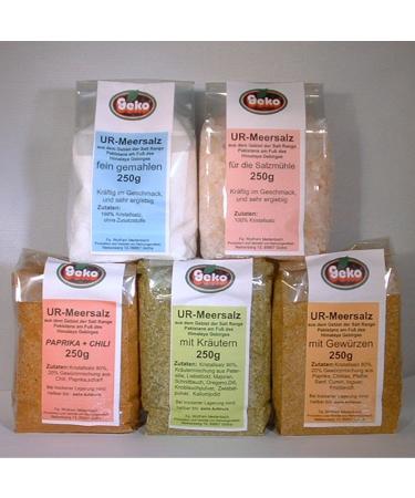 Geko Geko Salt Mixes/salt with Himalayan salt from Salt Range Pakistan in a refill pack OVP (imalaye salt* with garlic 250 g)