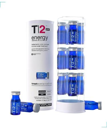 T2 Hair Loss Leave In Vials for Weak & Fine Hair (12 Vials) - Natural Hair Growth Oil Scalp Treatment with Peppermint, Rosemary & Castor Oil - Buy Online on GoSupps.com