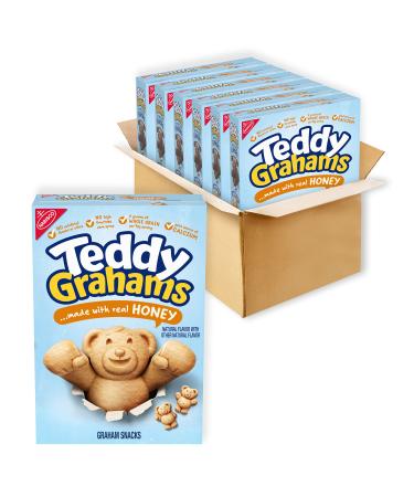 Teddy Grahams Honey Graham Snacks, 6 - 10 oz Boxes HONEY 10 Ounce (Pack of 6)