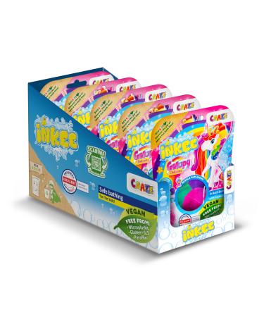 INKEE Galupy Unicorn 5 Packs of 4 x 50g Bath Bombs with Chewing Gum Fragrance in 4 Colours with Jojoba Oil Total 20 Bombs