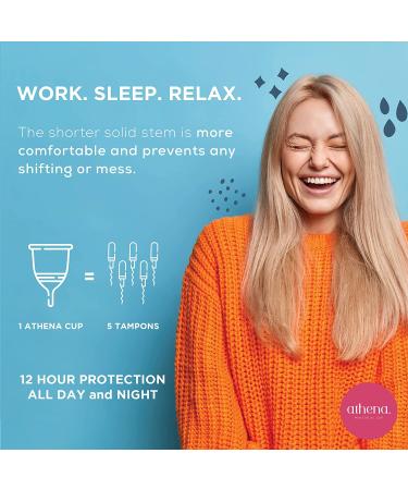 Athena Menstrual Cup - Soft Reusable Period Cup for Comfort - Large Size, Solid Midnight Black - Buy Online on GoSupps.com