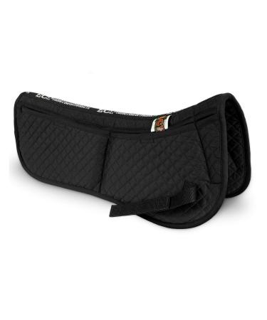ECP Equine Comfort Products Correction Half Saddle Pad with Adjustable Memory Foam Black