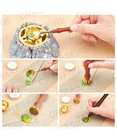 CRASPIRE Castle Wax Seal Stamp | Vintage Sealing Wax Stamp 30mm | Brass Head with Wooden Handle for Wedding Invitations & Parties - Buy Online on GoSupps.com