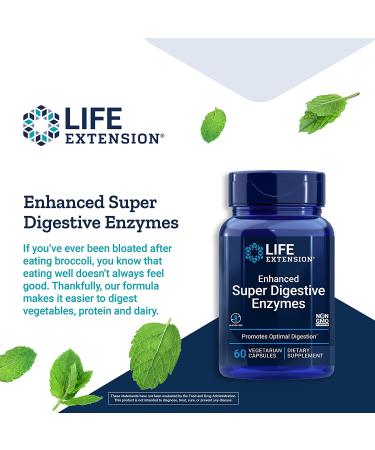Buy Life Extension Enhanced Super Digestive Enzymes - 60 Vegetarian Capsules for Optimal Digestion - Buy Online on GoSupps.com
