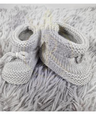 Royal Icon Baby Booties 0-3 Months - Warm & Safe Baby Slippers - Knitted Bow Baby Boots - Grey Ri359 - Buy Online on GoSupps.com