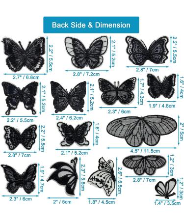 30 Pcs Butterfly Lace Embroidered Appliques Sew On Patches - Black Wedding Dress Clothes Hair Accessories DIY - Buy Online on GoSupps.com