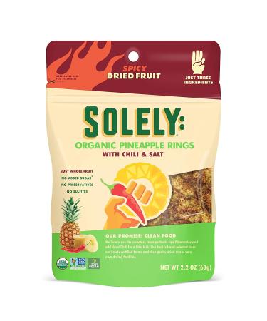 Solely Organic Dried Pineapple Rings with Chili & Salt - 2.2 oz (Pack of 8) | Vegan, Non-GMO, No Added Sugar - Buy Online on GoSupps.com