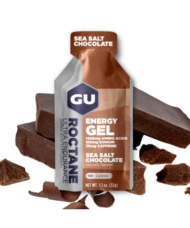 GU Energy Roctane Ultra Endurance Energy Gel, 24-Count Sea Salt Chocolate,24 Count (Pack of 1)