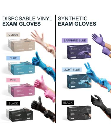 Black Vinyl Disposable Gloves Medium 50 Pack - Latex-Free, Powder-Free Medical Exam Gloves - 3 Mil Thickness - Ideal for Surgical, Home Cleaning, and Food Handling - Pack of 50 - Buy Online on GoSupps.com