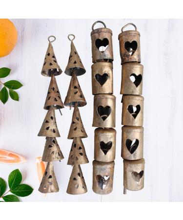 Mango Gifts Rustic Metal Vintage Indian Bells Tin Jingle Bell Cow Bells for Crafts Wind Chimes 2.5" H (Set of 20 Pieces)
