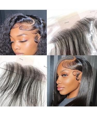 ALI V Real HD Lace Baby Hair Strips - Reusable Swiss HD Lace Edge Strips for Women, Brazilian Virgin Hair, Black Color - 2pcs - Buy Online on GoSupps.com