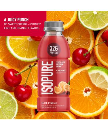 Isopure Zero Carb 32g Clear Protein Ready-to-Drink Whey Protein Isolate Alpine Punch 12 Pack (Packaging May Vary) Alpine Punch 16 Fl Oz (Pack of 12) - Buy Online on GoSupps.com