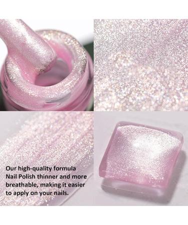 Pearl Shimmer Nail Polish - Light Pink Mermaid Nail Varnish Pearlescent Shell Glitter - Quick Dry Long Lasting Breathable Nail Art Decoration - No UV Needed 10ml (TM347) - Buy Online on GoSupps.com