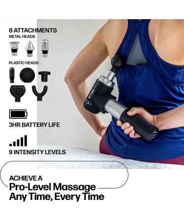 Vybe Pro Muscle Massage Gun for Athletes - 9 Speeds, 8 Attachments - Handheld Deep Tissue Percussion Massager for Pain Relief - Portable Electric Fascia Gun - Buy Online on GoSupps.com