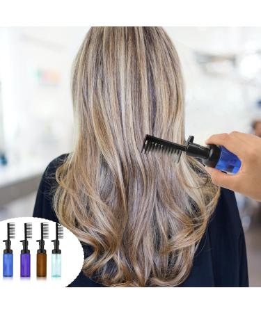 NQEUEPN 4pcs Root Comb Applicator Bottle 2oz Hair Oil Applicator with Straight Comb and Pump Portable Plastic Hair Dye Dispenser Bottle for Hair Styling - Buy Online on GoSupps.com