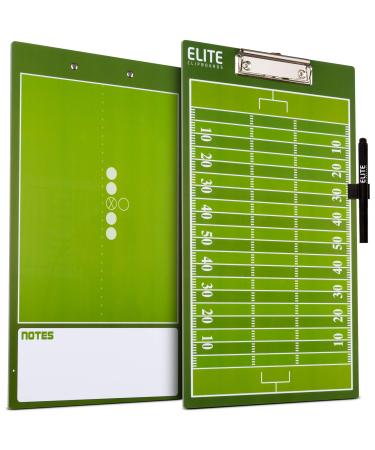 Elite Clipboards Dry Erase Football Coaches Clipboard | Double-Sided Football Marker Board