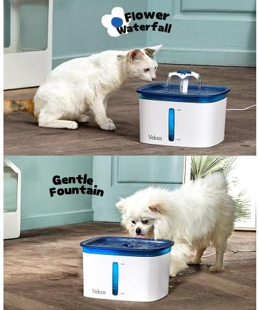 Veken 95oz Pet Fountain with Smart Pump for Cats, Dogs & Multiple Pets - Blue Plastic | Automatic Cat Water Dispenser - Buy Online on GoSupps.com