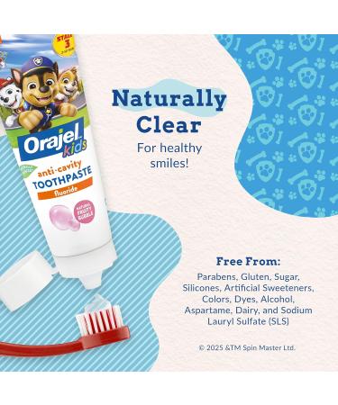Orajel Kids Paw Patrol Anti-Cavity Fluoride Toothpaste, Natural Fruity Bubble Flavor, 4.2oz (4-Pack) - Buy Online on GoSupps.com