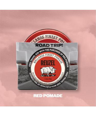Reuzel 2025 Road Trip Red Pomade Medium Hold High Shine Pomade for men water soluble for a flexible highshine look 95 g + free travel pack of 35 g - Buy Online on GoSupps.com