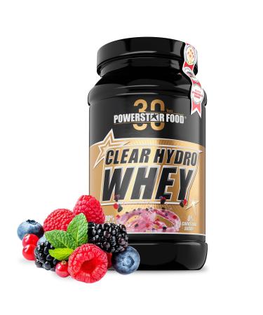 POWERSTAR FOOD Powerstar CLEAR HYDRO WHEY 630 g | 89.4% protein | Fruity and light CFM Whey protein isolate | Made in Germany | Ideal protein isolate powder for use as a shake with water | Rich