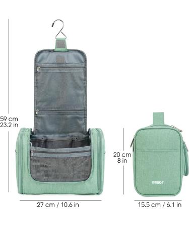 WANDF Large Hanging Toiletry Wash Bag Travel Organizer - Green | Men Women Makeup Cosmetic Case - Buy Online on GoSupps.com