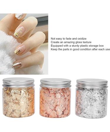 Brrnoo Gilding Flakes Foil Nail Art - Gold Silver & Copper Glitter for DIY Decoration | International Shipping - Buy Online on GoSupps.com