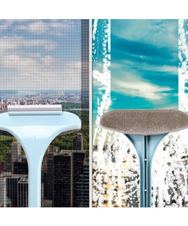 Generic Glass Cleaning Brush Window Scraper Brush | Reusable Glass Cleaner Tool Mesh Screen Cleaner Washing Equipment For Wardrobes Sofa Countertops Cabinets Screen Blue - Buy Online on GoSupps.com