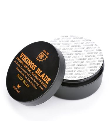 VIKINGS BLADE Luxury Shaving Cream - Black Ocean Scent Silky Smooth & Refreshing Foaming Shave Cream for a Clean Close Shave - Buy Online on GoSupps.com