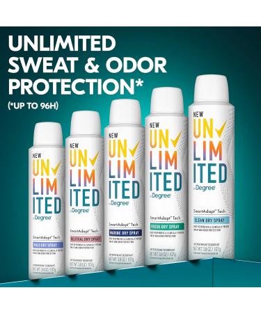 Degree Deodorant for Women - Unlimited Dry Spray Variety Pack | 96-Hour Antiperspirant Protection - Clean Fresh & Neutral Scents (3 Piece Set 3.8 Oz Each - Buy Online on GoSupps.com