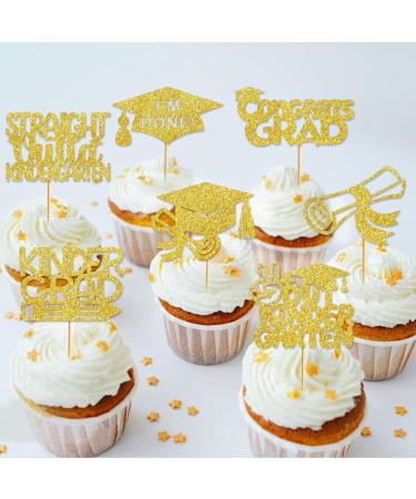24Pcs Gold Kindergarten Graduation Cupcake Toppers Kindergarten Graduation Cupcake Picks Kindergarten Graduation Cupcake Decorations Kindergarten Graduation Decorations - Buy Online on GoSupps.com