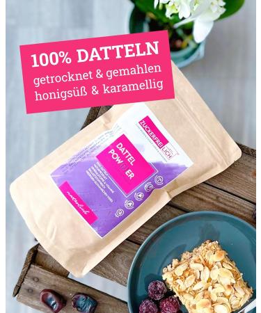 Buy 500g Sugar-Free Date Powder - Vegan Natural Sweetener Alternative for Baking & Cooking | 100% Dried Dates High in Fiber & Minerals - Buy Online on GoSupps.com