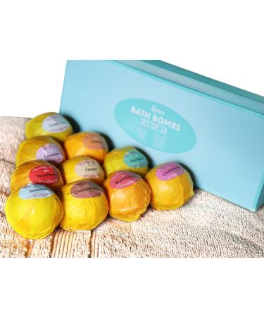 Bath Bombs Gift Set - 10 Unique Scents - Great Gift for Women, Mom, Girls, Teens - Spa Aromatherapy for Relaxation - Perfect for Graduation, Valentines Day, Birthdays - Buy Online on GoSupps.com