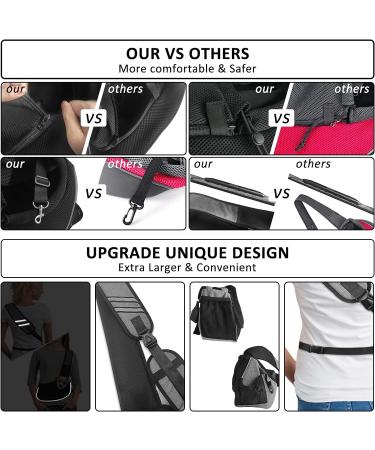 Gloppie Pet Carrier - Small Dog/Cat Hand-Free Sling with Adjustable Strap | Breathable Shoulder Bag with Safety Belt & Multiple Pockets - Grey S - Buy Online on GoSupps.com