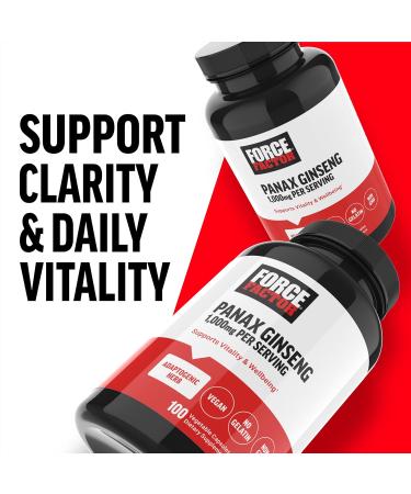 Force Factor Panax Ginseng Adaptogenic Korean Ginseng Supplement to Support Energy Clarity and Well Being Non-GMO Vegan-Friendly Premium Quality 100 Capsules - Buy Online on GoSupps.com