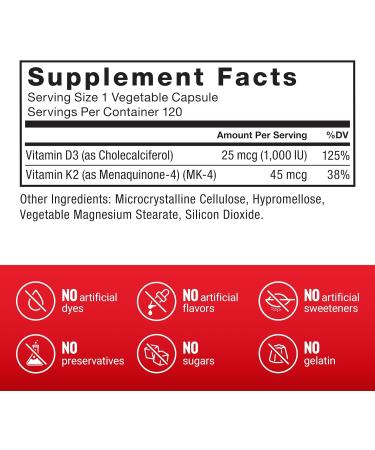 Force Factor Vitamin D3 K2 to Support Immunity Heart Health Bone Support and More High-Potency 2-in-1 Formula Vegan No Gelatin Non-GMO 120 Capsules - Buy Online on GoSupps.com